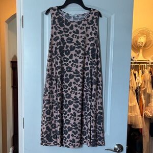 Leopard Print Sleeveless Mini Dress